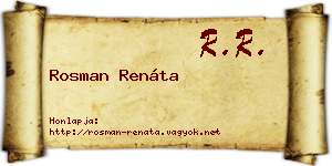 Rosman Renáta névjegykártya
